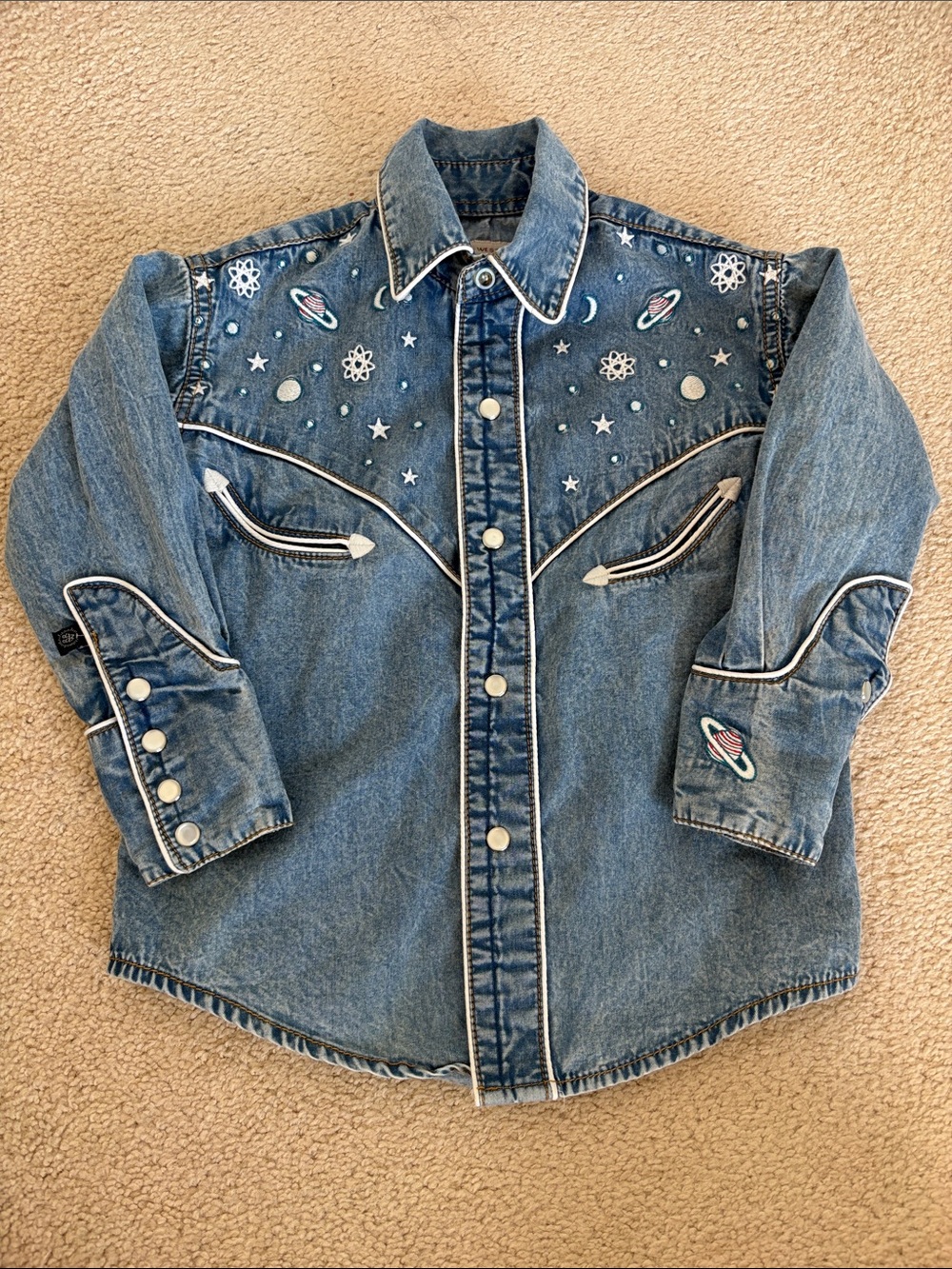 Rockmount Ranch Wear - Kid's Embroidered Out of This World Denim Western Shirt